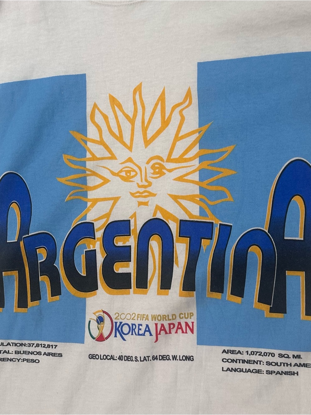 Vintage Y2K 2002 World Cup Soccer Argentina Graphic Tee